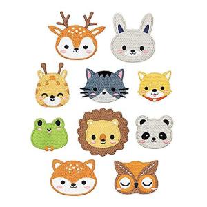 Orange Catアイロン ワッペン 装飾 アップリケ 補修 パッチ 刺繍 エンブレム 動物 10枚セット