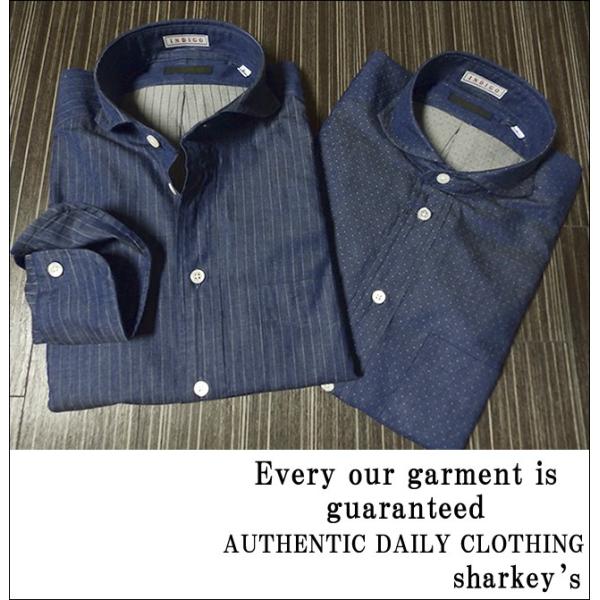 SHARKEY'S ドット柄/ストライプ柄 シャツ