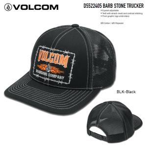 VOLCOM ボルコム【 BARB STONE TRUCKER 】【 BLACK 】 D5522405　CAP キャップ 帽子 メッシュキャップ　2024 S/S 日本正規品｜abeam-shop