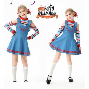 ハロウィン衣装 チャッキー 仮装 ワンピース 変装 ハロウィン 可愛い コスプレ 子供 ドレス 文化祭 女の子 コスチューム キッズ おもしろ 幼稚園 ハロウィン服
