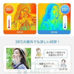 ネッククーラー 首掛け扇風機 18° 5000...の詳細画像2