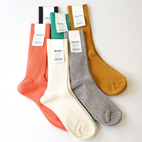 デカ decka カシミアコットン リブソックス Superior Rib Socks / Cash...