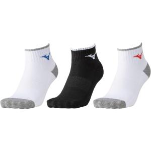 【ミズノ】ショートソックス(3足組) ソックス テニス/靴下　テニス/MIZUNO  (62JX6Z10) 99｜abespo
