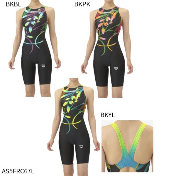 【アリーナ】レーシングワンピーススパッツ　オープンバック　ハーフレッグ/レディース水着/レーシング水...