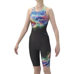 【アリーナ】フィットネスワンピーススパッツ　AQUA EXA/ハーフレッグ/オープンバッグ/ぴったり...