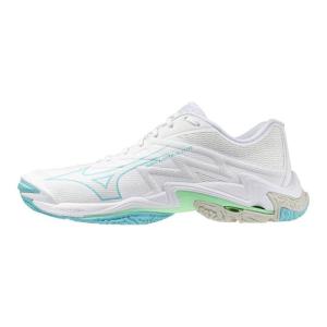 【ミズノ】ウエーブライトニング エリート WAVE LIGHTNING ELITE/バレーボールシューズ/バレーシューズ/MIZUNO (V1GA2600) 56 ホワイト×サックス×グリーン
