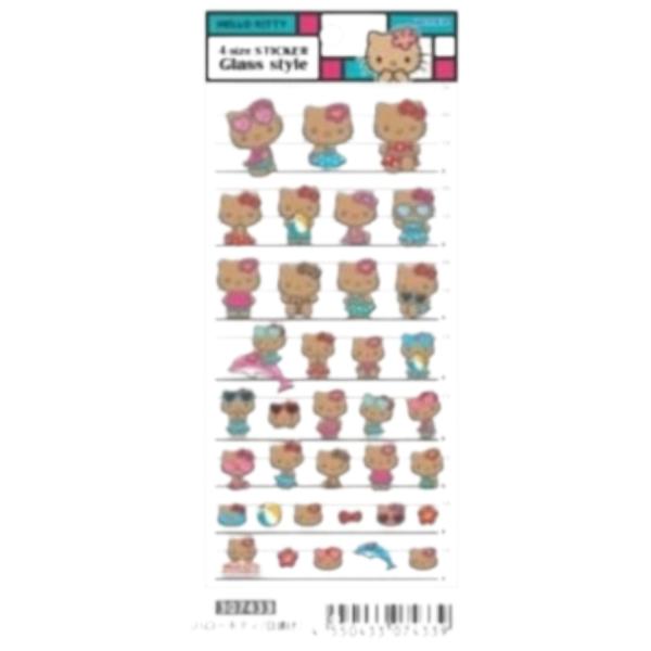 予約販売　サンリオ 4サイズステッカー Glass style ハローキティ 日焼け