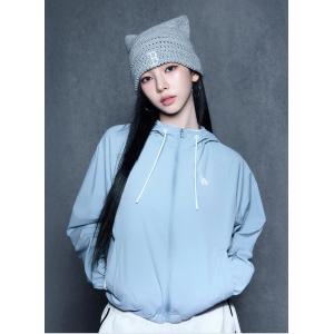 【希少価値商品】aespa KARINA PICK MLB KOREA /レディース スポーティブ カーシブロゴ フード付き ウインドブレーカー　※送料無料
