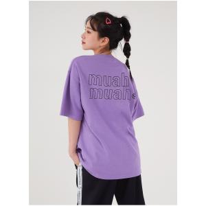 20%off 送料無料  muah muah  ムーアムーア VIVID LOGO T-SHIRT 韓国ブランド正規商品 ヴィヴィドロゴプリント半袖Tシャツ