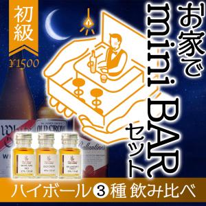 特価 3種 ウィスキー 家飲み 宅飲み お手軽 BAR体験 初級者 ハイボール 飲み比べセット 50ml 小瓶３本 炭酸水つき ハイボール ミニボトル 格安