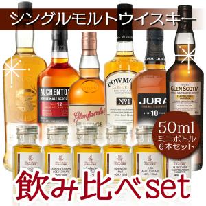 送料無料　シングルモルトスコッチウィスキー50ml6点飲み比べセット　六つの生産地区分を網羅　誕生日プレゼント　パーティーの差入れにも　2023　贈り物｜abhainn