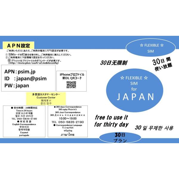FLEXBLE☆SIM☆JAPAN 国内データ通信SIMカード 【 3日/4.5GBプラン】【 30...