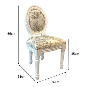 スモール チェア チャイルドチェア 子供用 ドールチェア トワルドジュイ ベビーチェア ToileDeJouy アンティーク調椅子 アンティーク風家具 白家具 17704DC-JY02