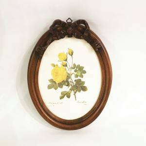 ルドゥーテ 薔薇の額絵 壁掛け 額縁 可愛い アンティーク風 バラ額