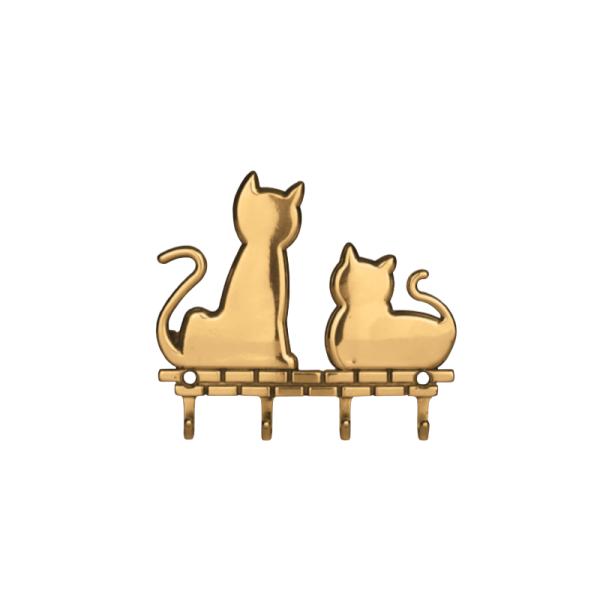 キーラック キーハンガー 壁掛けフック 猫 キャット CAT 真鍮製 真鍮雑貨 雑貨 鍵掛け イタリ...