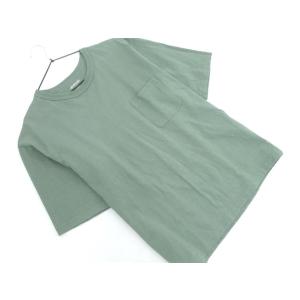 green label relaxing グリーンレーベルリラクシング ユナイテッドアローズ ポケット Tシャツ sizeL/カーキ ■◆ ☆ eeb3 メンズ｜abj