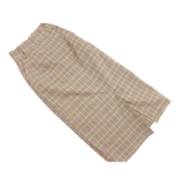 ネコポスOK センスオブプレイス アーバンリサーチ チェック ロング スカート sizeS/グレー ...
