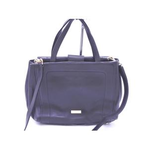 kate spade ケイトスペード カウレザー 2WAY ハンド ショルダー バッグ チャコール ...