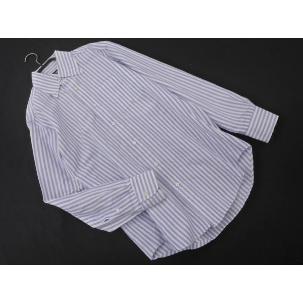 Maker&apos;s Shirt 鎌倉 ストライプ ボタンダウン シャツ size37-81/白ｘ青 ■◇...