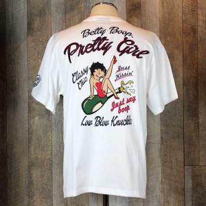 LOW BLOW KNUCKLE × BETTY BOOP 557405WHT  「バニーベティー」刺繍プリント半袖Tシャツ｜able-store