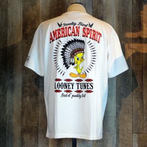 LOW BLOW KNUCKLE × LOONEY TUNES 525402WHT TWEETY ネイティブアメリカン 半袖Tシャツ｜able-store
