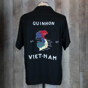 テーラー東洋 刺繍レーヨンベトナムシャツTT37602BLK 「QUINHON」｜able-store