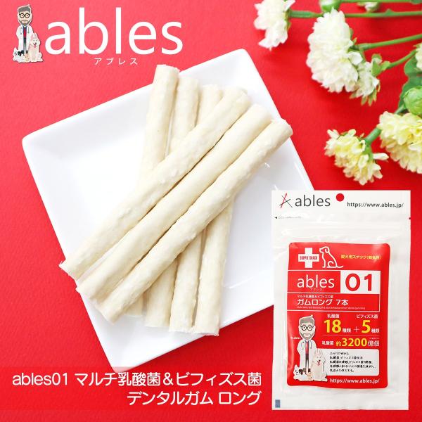 【ables01 マルチ乳酸菌＆ビフィズス菌 ガム ロング 7本】 乳酸菌 ビフィズス菌 デンタルガ...