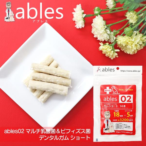 【ables02 マルチ乳酸菌＆ビフィズス菌 ガム ショート 14本】 乳酸菌 ビフィズス菌 デンタ...