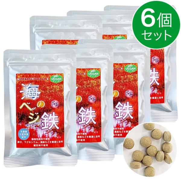 海のベジ鉄（150粒）【6個セット】植物性鉄分 非ヘム鉄 アッケシ草 ミネラル｜全国送料無料