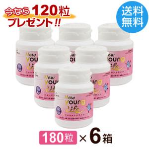 ニューヤングライフ（180粒）【6箱セット】ヒアルロン酸サプリメント  今なら120粒プレゼント