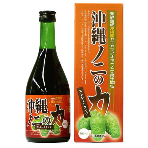 沖縄ノニの力（500ml）ストレートタイプ 発酵熟成 ノニ果汁100％ 無添加｜送料無料(※沖縄・一...