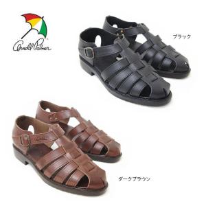 父の日 プレゼント メンズ サンダル 本革 ブランド アーノルドパーマー ドライビングサンダル シューズ 靴 オフィスサンダル 黒/ap6621　送料無料