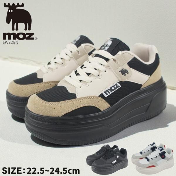 モズ moz スニーカー レディース 靴 おしゃれ かわいい シンプル 軽量 軽い クッション 厚底...