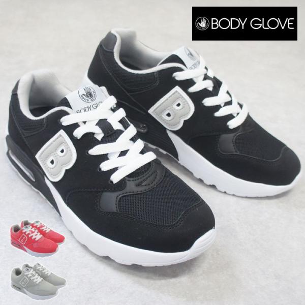 スニーカー レディース おしゃれ ブランド ボディグローブ Body Glove 黒 通勤 通学 紐...