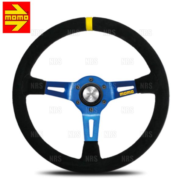 MOMO モモ MOD.08 モデル08 スエード/ブルースポーク 350mm ブラックスエード＆イ...