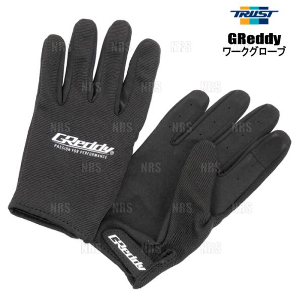 TRUST トラスト GReddy ワークグローブ (ブラックｘブラック) Lサイズ スマホ対応 (...