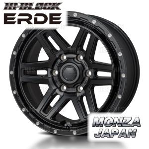 MONZA モンツァ HI-BLOCK ERDE エルデ (4本セット) 5.5J x 16 インセット+22 PCD139.7 5穴 サテンブラック/ミーリング (ERDE-551622-4S｜abmstore7