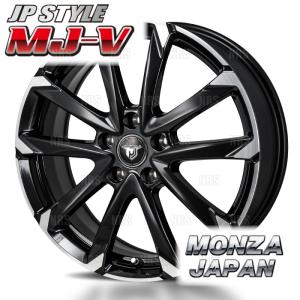 MONZA モンツァ JP STYLE MJ-V (2本セット) 4.00Bx13 インセット+45 PCD100 4穴 ブラックメタリック/ポリッシュ (MJV-401345-100-2S｜abmstore7