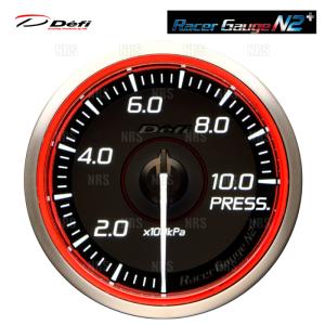 あっきー Defi（デフィ） Racer Gauge N2 ターボ計 Defi（デフィ） レーサーゲージN2+ (φ60/レッド) ターボ計 -100kPa〜+