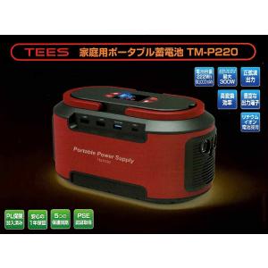 ティーズネットワーク 家庭用ポータブル蓄電池 電池容量222Wh 最大300W TM-P220