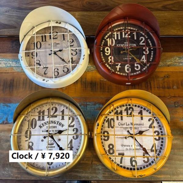 アンティーククロック　サブマリン　全４タイプ　潜水艦　窓　海外　地名　ユニーク　壁掛け時計　傷　プリ...
