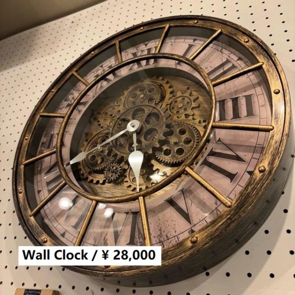 Topanga Furniture　スパイキーウォールクロック　アンティークゴールド　家具　インテリ...
