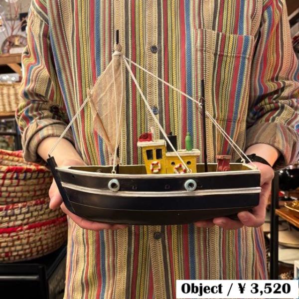 China Antique Design Boat Object 中国 アンティーク調 船のオブジェ...