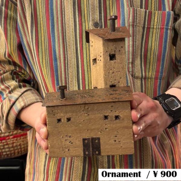 China Wood House Object 2Type 中国 ウッドハウスオブジェ 2種 置物 ...
