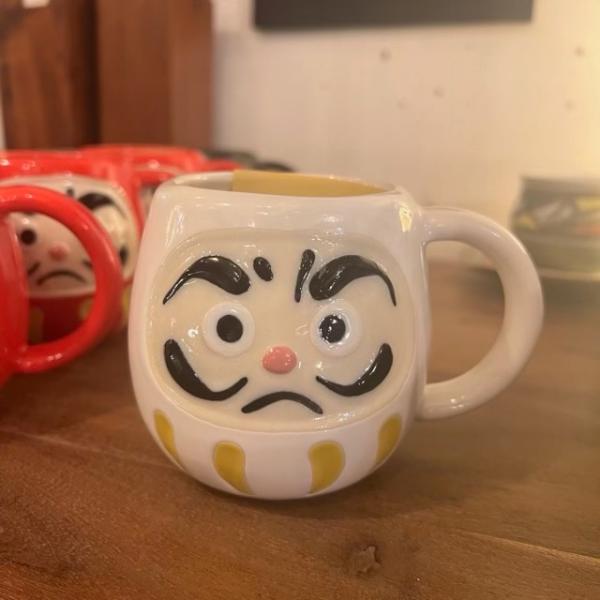 縁起だるま　マグカップ(白)　美濃焼　日本製