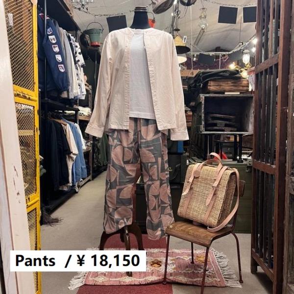 ICHI（イチ）　コットンプリント幾何学柄パンツ　ファッション　レディース　パンツ　コットン　カジュ...