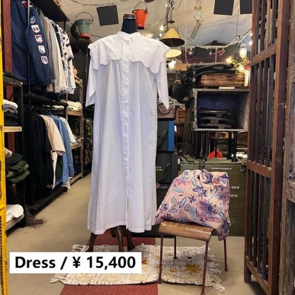 ICHI（イチ）　スカラップ刺繍ワンピース　ホワイト　ファッション　レディース　シャツ　ワンピース　...