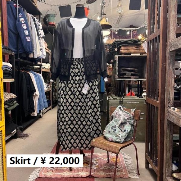 ICHI　Antiquites（イチアンティークス）　インディアブロックプリントスカート　ファッショ...