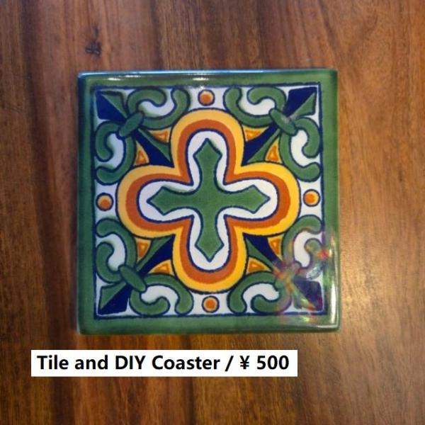 メキシコ　タラベラタイル　クロス柄　グリーン　コースター　鍋敷き　DIY　柄タイル　室内壁　室外壁　...