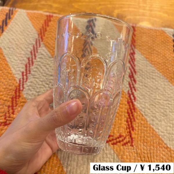 Embossed Glass Tall Clear　エンボスグラス トール　クリア　グラス　カップ